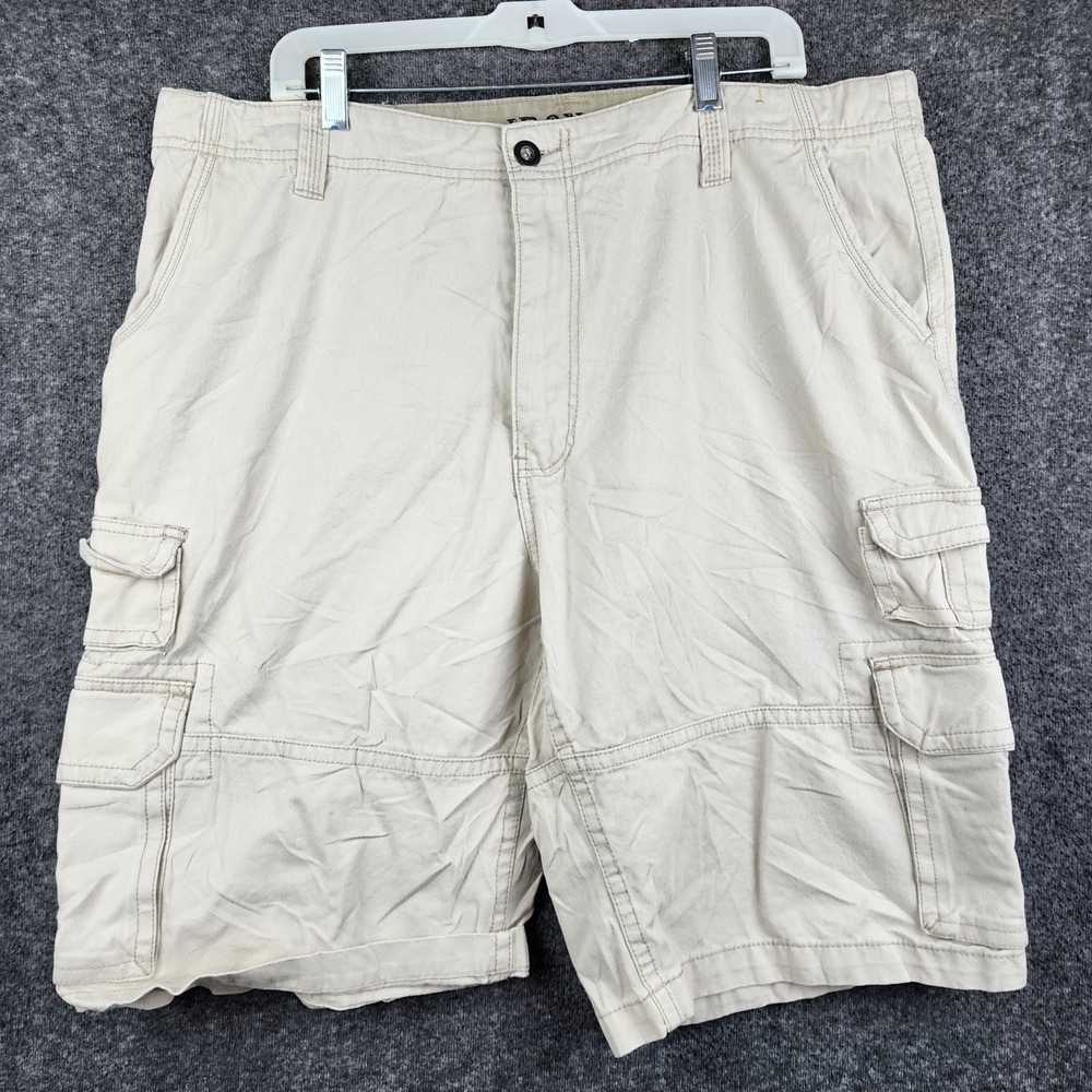 Iron Co‎ Cargo Shorts Mens 40 Beige Excellent Cotton Utility Multi Pocket